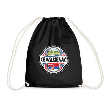 Kragujevac Serbie Drapeau Badge Voyage Souvenir Timbre - Sac de sport léger - noir - Devant
