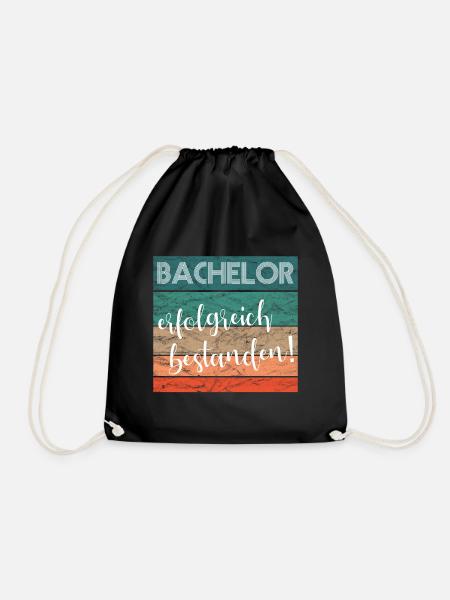 Bachelor erfolgreich bestanden Abschluss retro - Turnbeutel - Schwarz