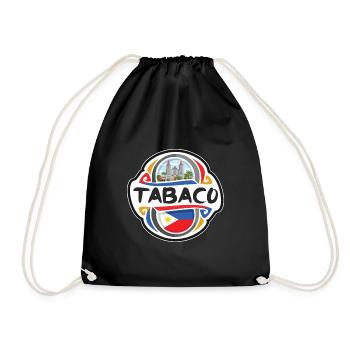 Tabaco Philippinen Flagge Reise Souvenir Abzeichen Stam - Turnbeutel - Schwarz - Vorne