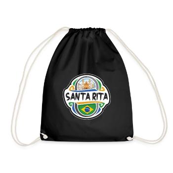 Santa Rita Brasilien Flagge Abzeichen Reise Souvenir Stempel - Turnbeutel - Schwarz - Vorne