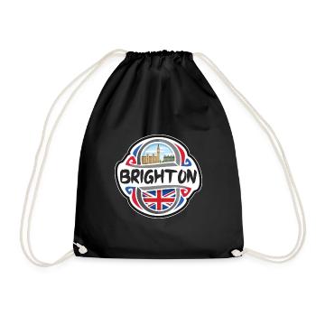 Brighton Royaume-Uni Royaume-Uni Drapeau Souvenir de voyage Ba - Sac de sport léger - noir - Devant