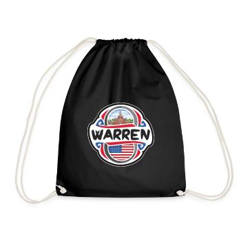 Warren USA Drapeau des États-Unis Souvenir de voyage Badg - Sac de sport léger - noir - Devant