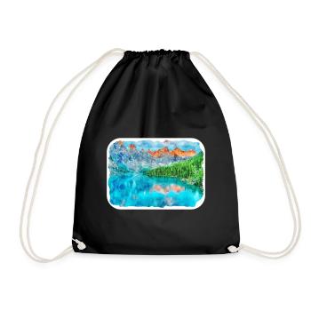Canada Aquarelle Sketch Illustration dessinée à la main - Sac de sport léger - noir - Devant