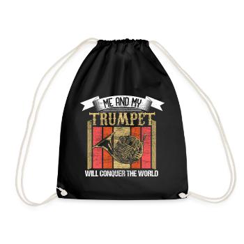 Trumpet Trumpet Orchestra Gift Idea - Drawstring Bag - black - Front