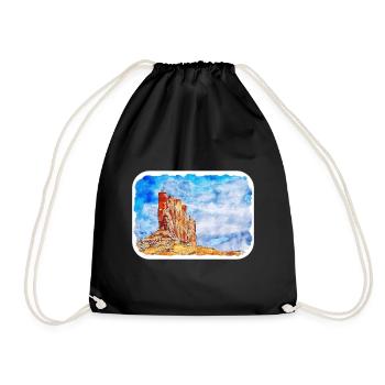 Arizona USA Aquarelle Dessin Dessin Illustration - Sac de sport léger - noir - Devant