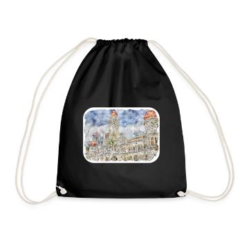 Malaisie Aquarelle Esquisse Dessinée à la Main Illustration - Sac de sport léger - noir - Devant