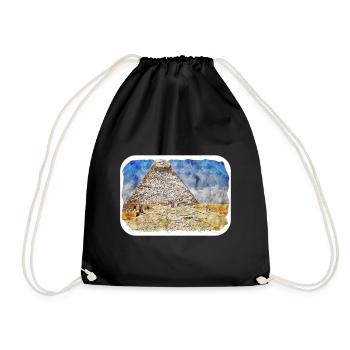 Le Caire Egypte Aquarelle Esquisse Dessinée Illustration - Sac de sport léger - noir - Devant