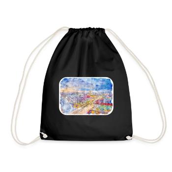 Berlin Allemagne Aquarelle Sketch Illustration - Sac de sport léger - noir - Devant