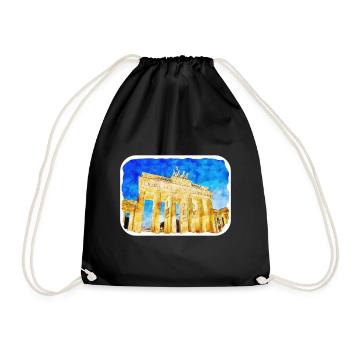 Allemagne Aquarelle Esquisse Dessinée à la main Illustration - Sac de sport léger - noir - Devant