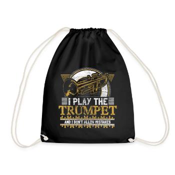 Trompete Trompetenspieler Geschenk - Turnbeutel - Schwarz - Vorne