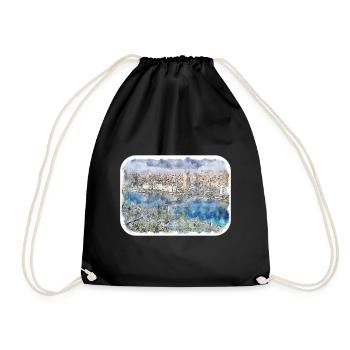 Le Caire Egypte Aquarelle Esquisse Dessinée Illustration - Sac de sport léger - noir - Devant