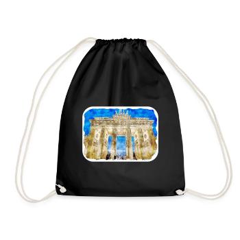 Allemagne Aquarelle Esquisse Dessinée à la main Illustration - Sac de sport léger - noir - Devant