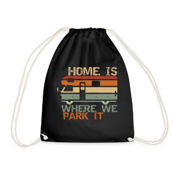 Home is where we park it - Turnbeutel - Schwarz - Vorne