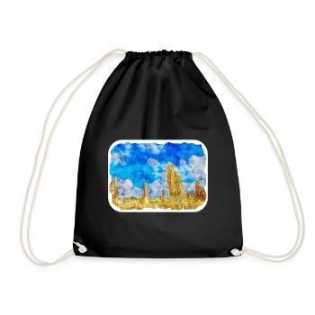 Australie Aquarelle Esquisse Dessinée à la Main Peinture - Sac de sport léger - noir - Devant