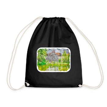 Allemagne Aquarelle Esquisse Dessinée à la main Illustration - Sac de sport léger - noir - Devant