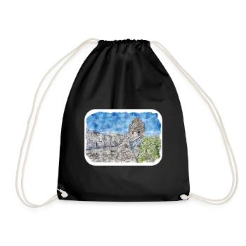 Beijing Chine Aquarelle Esquisse Dessin Dessiné - Sac de sport léger - noir - Devant