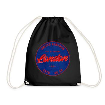 London Retro Sign City of Dreams - Drawstring Bag - black - Front