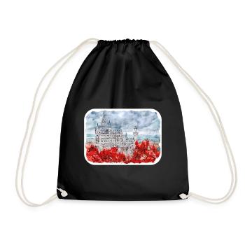 Allemagne Aquarelle Esquisse Dessinée à la main Illustration - Sac de sport léger - noir - Devant