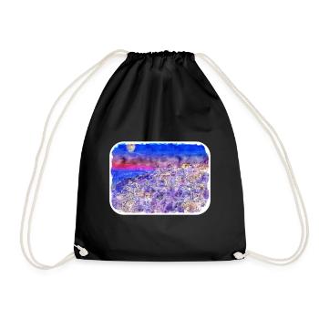 Santorin Grèce Aquarelle Sketch Illustration - Sac de sport léger - noir - Devant