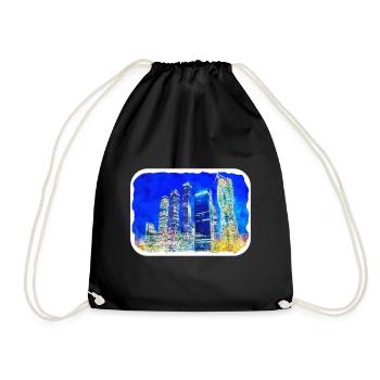 Moscou Russie Aquarelle Esquisse Dessin Dessiné - Sac de sport léger - noir - Devant