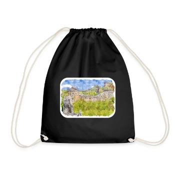 Beijing Chine Aquarelle Esquisse Dessin Dessiné - Sac de sport léger - noir - Devant