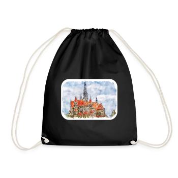 Allemagne Aquarelle Esquisse Dessinée à la main Illustration - Sac de sport léger - noir - Devant