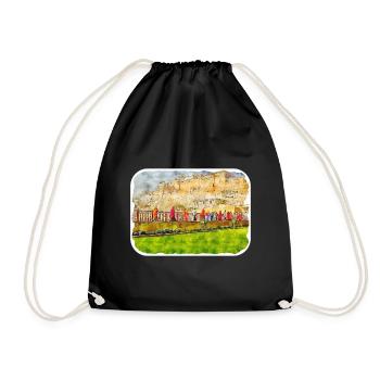 Jaipur Inde Aquarelle Esquisse Peinture Dessinée - Sac de sport léger - noir - Devant