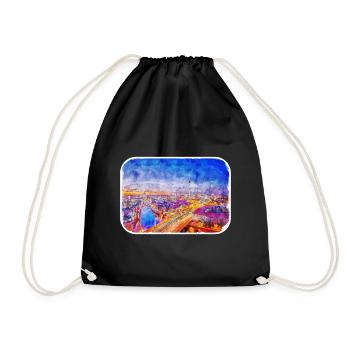 Berlin Allemagne Aquarelle Esquisse Dessinée Peinture - Sac de sport léger - noir - Devant