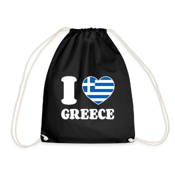 J’aime la Grèce Grèce Drapeau grec Cœur - Sac de sport léger - noir - Devant