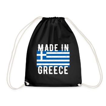 Fabriqué en Grèce Drapeau Grec Rétro Vintage - Sac de sport léger - noir - Devant