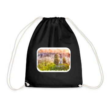 Illustration de l’esquisse à l’aquarelle de Slovénie - Sac de sport léger - noir - Devant