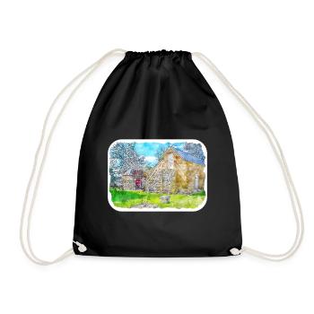 Australie Croquis à l’aquarelle Peinture dessinée à la main - Sac de sport léger - noir - Devant
