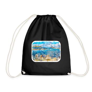 Irlande Royaume-Uni Aquarelle Esquisse Dessinée à la main Peinture - Sac de sport léger - noir - Devant