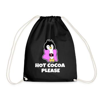 Antarctica Cold Penguin Statement South Pole Animal - Drawstring Bag - black - Front