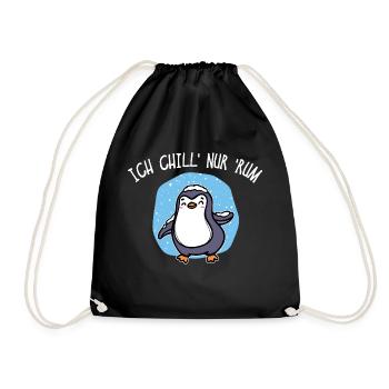 Pinguin Kälte Schnee Statement Tier Vogel Eis - Turnbeutel - Schwarz - Vorne