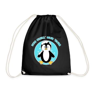 Pinguin Eis Kälte Seevogel Schnee Tier Südpol - Turnbeutel - Schwarz - Vorne