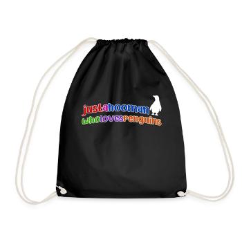 Bird Animal Penguin Zoo South Pole Statement Seabird - Drawstring Bag - black - Front
