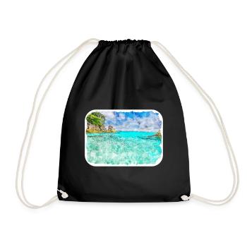 Thaïlande Aquarelle Esquisse Dessinée à la Main Illustration - Sac de sport léger - noir - Devant