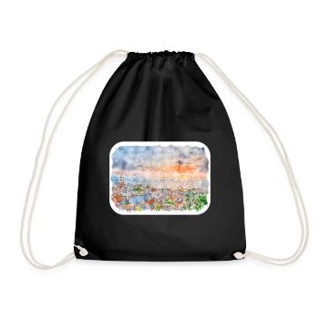 Mexique Aquarelle Esquisse Dessinée à la main Illustration - Sac de sport léger - noir - Devant