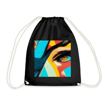 comic pop art - Drawstring Bag - black - Front