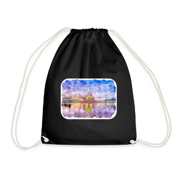 Malaisie Aquarelle Esquisse Dessinée à la Main Illustration - Sac de sport léger - noir - Devant
