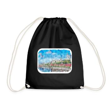 Moscou Russie Aquarelle Sketch Illustration - Sac de sport léger - noir - Devant