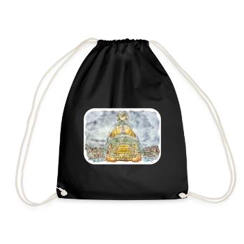 Spain Watercolor Sketch Hand Drawn Illustration - Drawstring Bag - black - Front