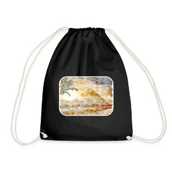 Le Caire Egypte Aquarelle Esquisse Dessinée Illustration - Sac de sport léger - noir - Devant