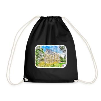 Allemagne croquis aquarelle illustration dessinée à la main - Sac de sport léger - noir - Devant