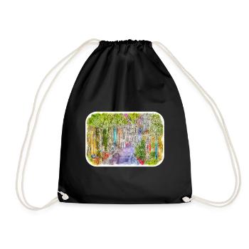 Athènes, grèce, aquarelle, croquis, illustration - Sac de sport léger - noir - Devant