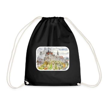 Allemagne croquis aquarelle illustration dessinée à la main - Sac de sport léger - noir - Devant