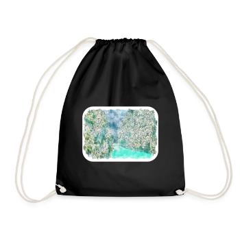 France croquis aquarelle illustration dessinée à la main - Sac de sport léger - noir - Devant