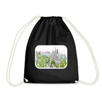 Allemagne croquis aquarelle illustration dessinée à la main - Sac de sport léger - noir - Devant