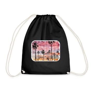 californie, usa, aquarelle, croquis, illustration - Sac de sport léger - noir - Devant